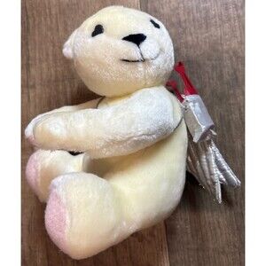 Cupid Teddy Bear Plush 8 " 1985 Silver Wings & Quiver Beige TeleFlora Vintage